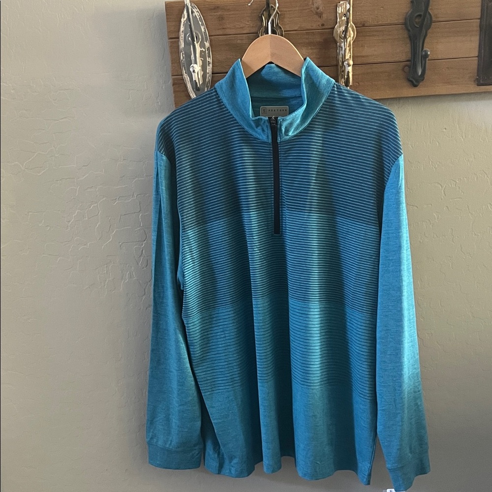 PGA Tour Teal Quarter-Zip Men's Sweater